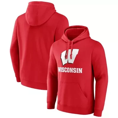 NCAA Fanatics Wisconsin Badgers Team Lockup Pullover Hoodie