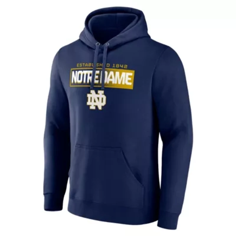 NCAA Fanatics Notre Dame Fighting Irish Iconic Fleece Down The Field Pullover Hoodie
