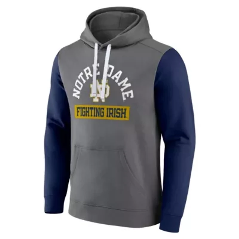 NCAA Fanatics Notre Dame Fighting Irish Extra Point Color-Block Pullover Hoodie
