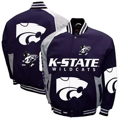 NCAA Franchise Club Kansas State Wildcats Spirit Cotton Twill Full-Snap Jacket