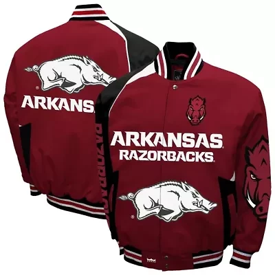NCAA Franchise Club Arkansas Razorbacks Spirit Cotton Twill Full-Snap Jacket