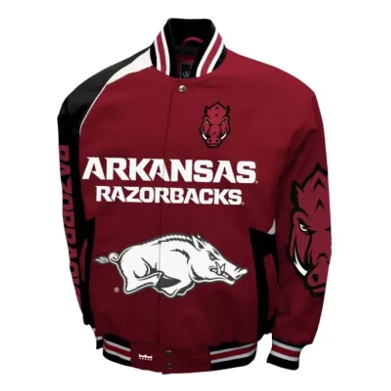 NCAA Franchise Club Arkansas Razorbacks Spirit Cotton Twill Full-Snap Jacket