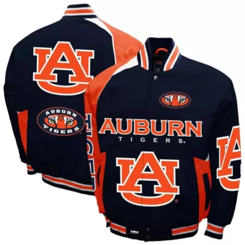 NCAA Franchise Club Auburn Tigers Spirit Cotton Twill Full-Snap Jacket