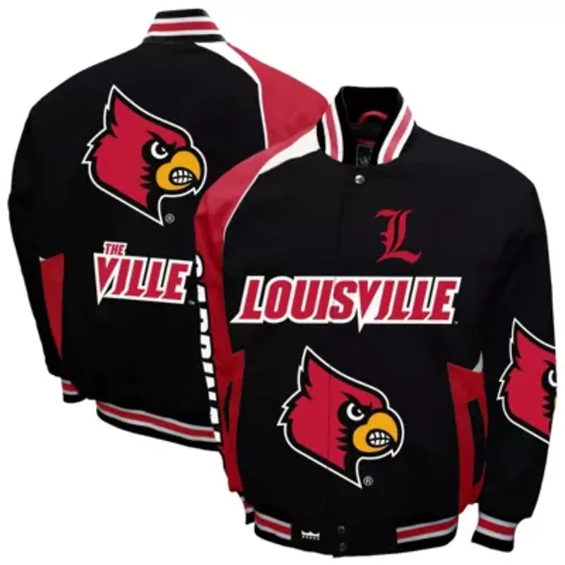 NCAA Franchise Club Louisville Cardinals Spirit Cotton Twill Full-Snap Jacket