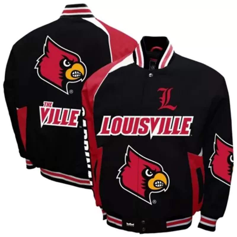 NCAA Franchise Club Louisville Cardinals Spirit Cotton Twill Full-Snap Jacket