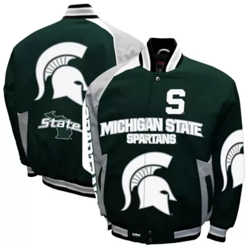NCAA Franchise Club Michigan State Spartans Spirit Cotton Twill Full-Snap Jacket