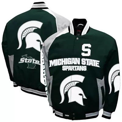 NCAA Franchise Club Michigan State Spartans Spirit Cotton Twill Full-Snap Jacket