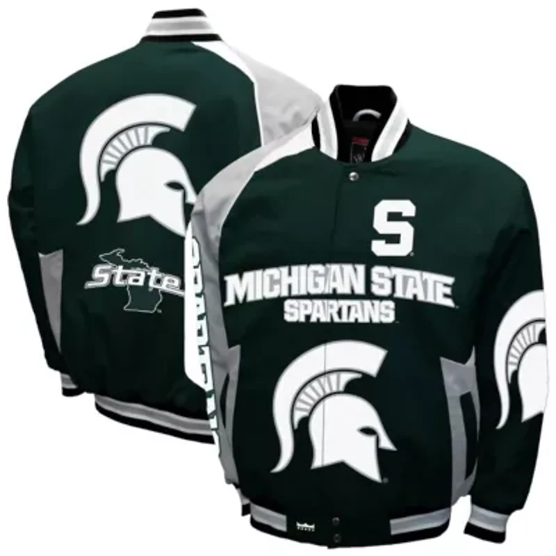 NCAA Franchise Club Michigan State Spartans Spirit Cotton Twill Full-Snap Jacket