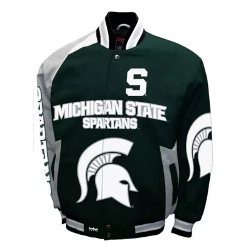 NCAA Franchise Club Michigan State Spartans Spirit Cotton Twill Full-Snap Jacket