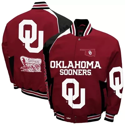 NCAA Franchise Club Oklahoma Sooners Spirit Cotton Twill Full-Snap Jacket