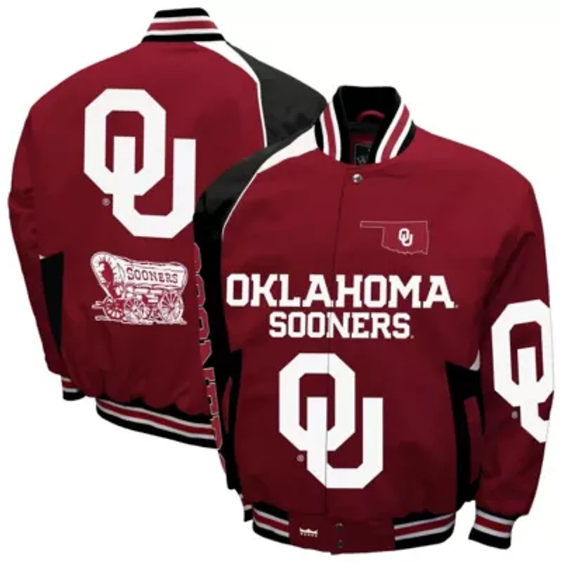 NCAA Franchise Club Oklahoma Sooners Spirit Cotton Twill Full-Snap Jacket