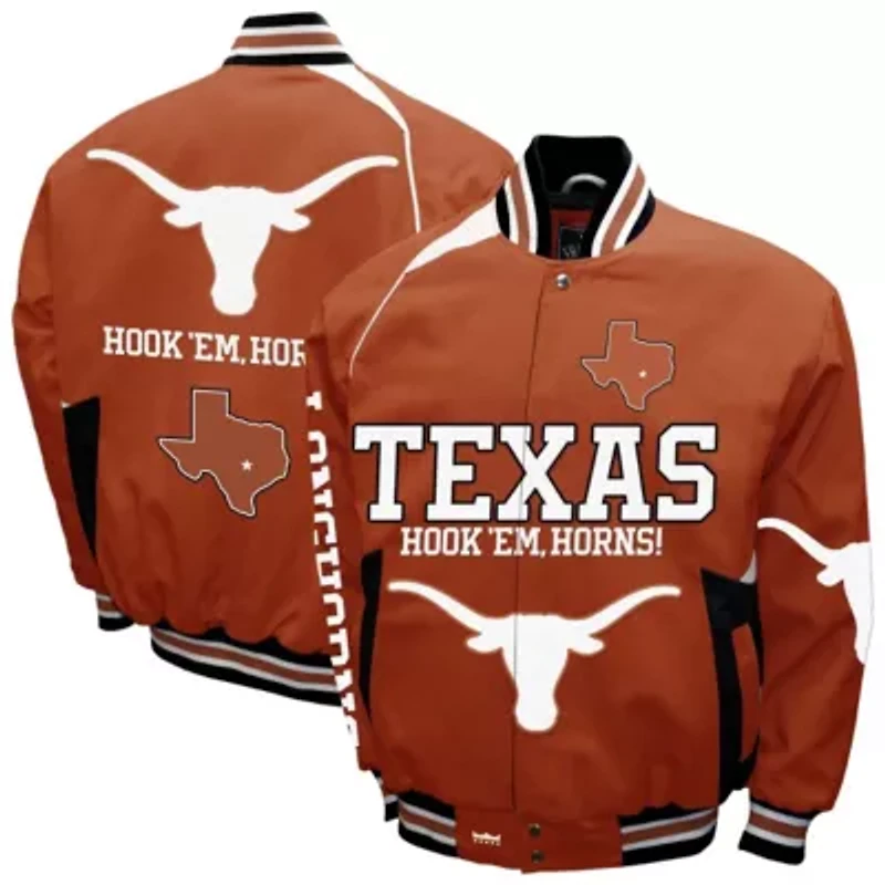 NCAA Franchise Club Texas Longhorns Spirit Cotton Twill Full-Snap Jacket