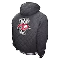 NCAA Franchise Club Wisconsin Badgers Diamond Quilted Full-Zip Hoodie Jacket