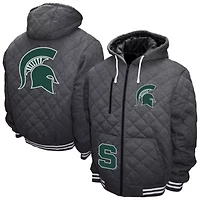 NCAA Franchise Club Michigan State Spartans Diamond Quilted Full-Zip Hoodie Jacket