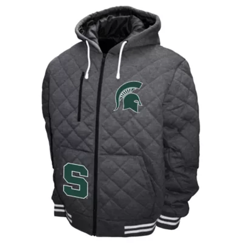 NCAA Franchise Club Michigan State Spartans Diamond Quilted Full-Zip Hoodie Jacket