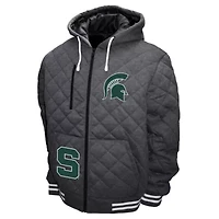 NCAA Franchise Club Michigan State Spartans Diamond Quilted Full-Zip Hoodie Jacket