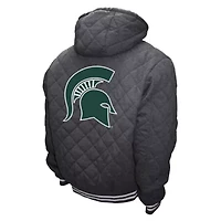 NCAA Franchise Club Michigan State Spartans Diamond Quilted Full-Zip Hoodie Jacket