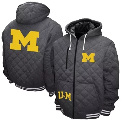 NCAA Franchise Club Michigan Wolverines Diamond Quilted Full-Zip Hoodie Jacket
