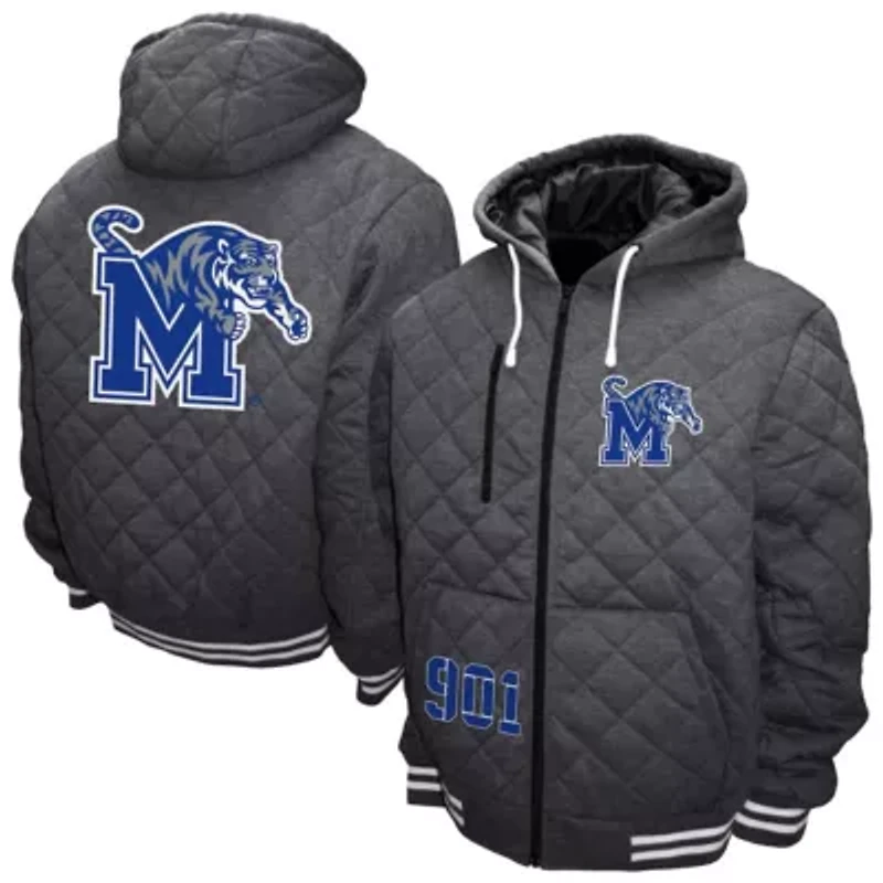 NCAA Franchise Club Memphis Tigers Diamond Quilted Full-Zip Hoodie Jacket
