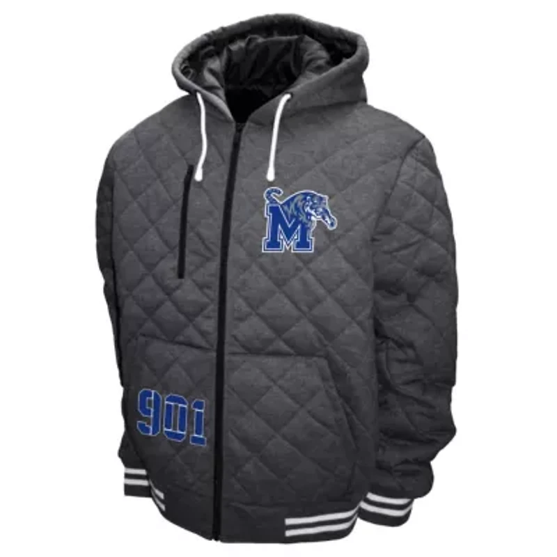 NCAA Franchise Club Memphis Tigers Diamond Quilted Full-Zip Hoodie Jacket