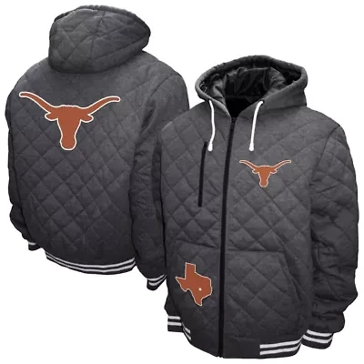 NCAA Franchise Club Texas Longhorns Diamond Quilted Full-Zip Hoodie Jacket