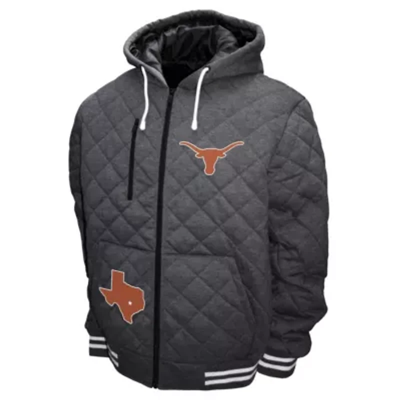 NCAA Franchise Club Texas Longhorns Diamond Quilted Full-Zip Hoodie Jacket