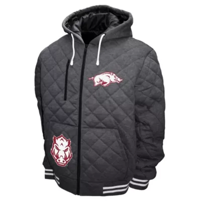 NCAA Franchise Club Arkansas Razorbacks Diamond Quilted Full-Zip Hoodie Jacket