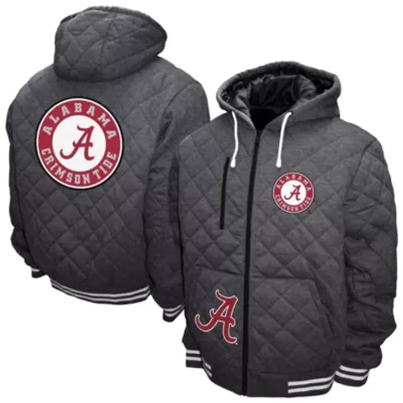 Alabama Crimson Tide NCAA Franchise Club Diamond Quilted Full-Zip Hoodie Jacket
