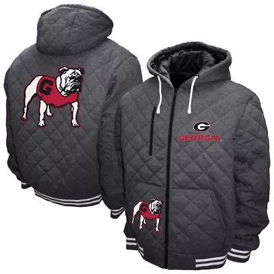 NCAA Franchise Club Georgia Bulldogs Diamond Quilted Full-Zip Hoodie Jacket