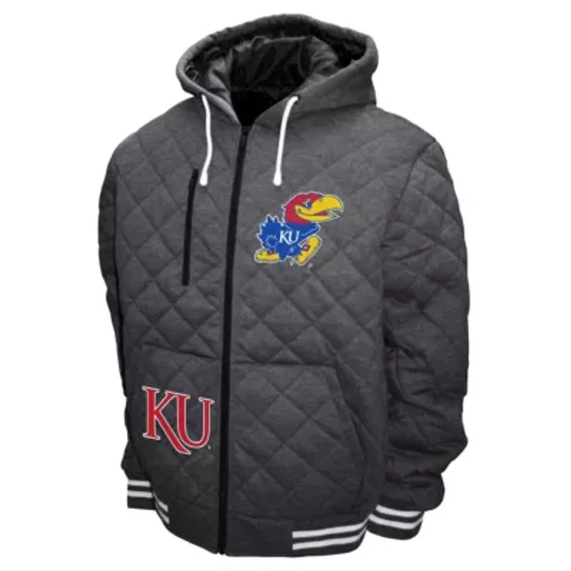 NCAA Franchise Club Kansas Jayhawks Diamond Quilted Full-Zip Hoodie Jacket