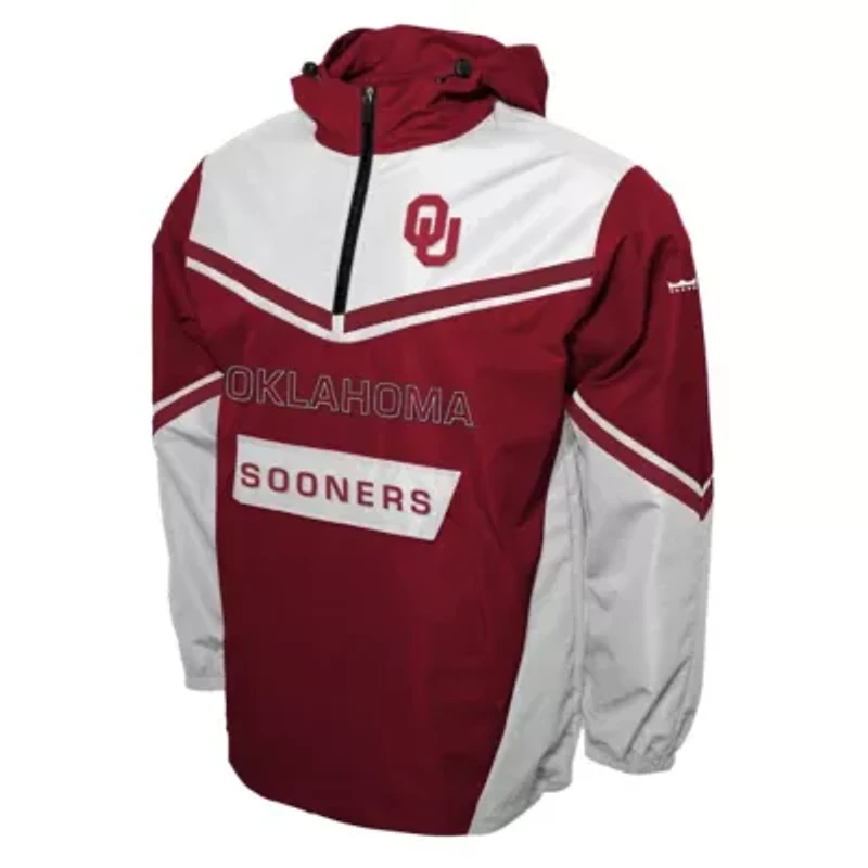 NCAA Franchise Club Oklahoma Sooners Action Anorak Half-Zip Jacket