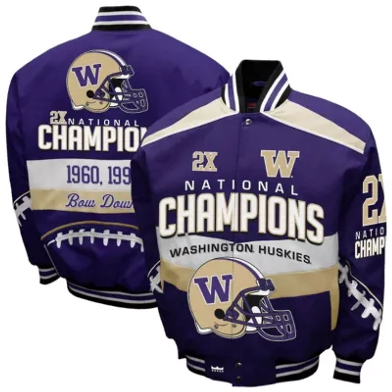 NCAA Franchise Club Washington Huskies Cotton Twill Full-Snap Jacket