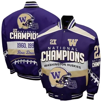 NCAA Franchise Club Washington Huskies Cotton Twill Full-Snap Jacket