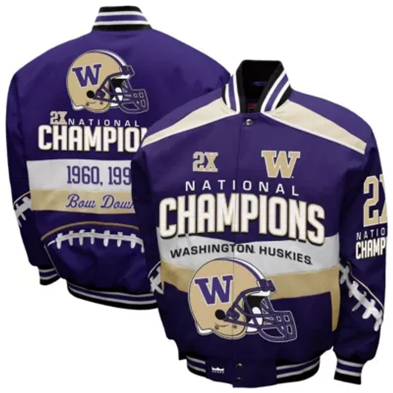 NCAA Franchise Club Washington Huskies Cotton Twill Full-Snap Jacket