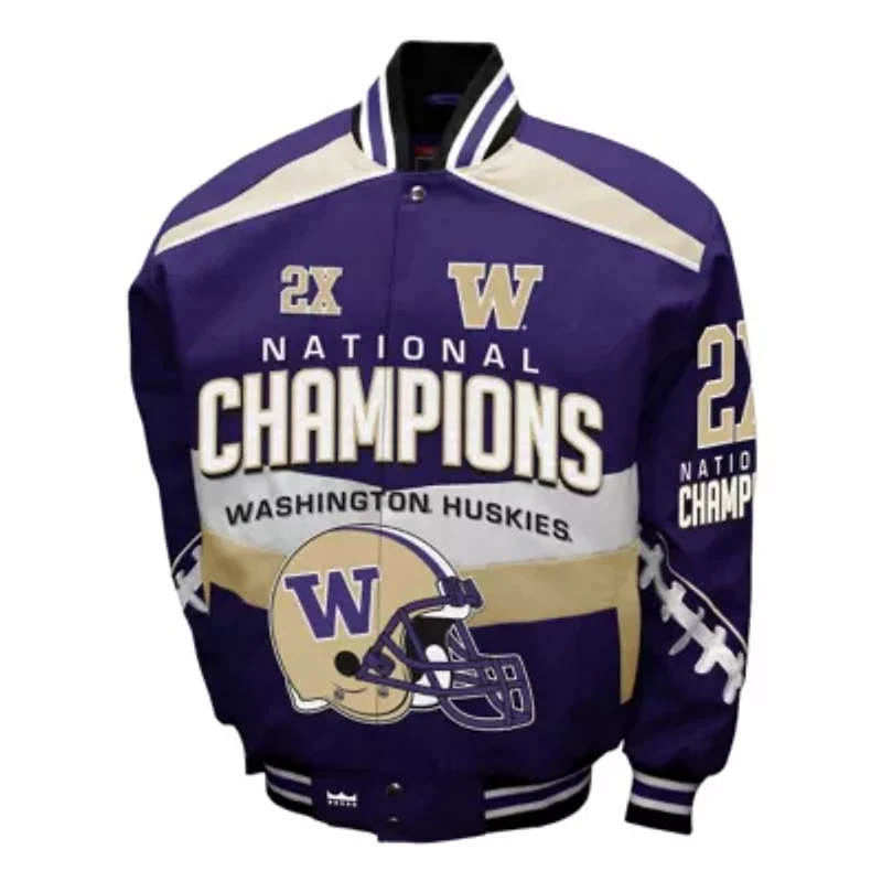 NCAA Franchise Club Washington Huskies Cotton Twill Full-Snap Jacket