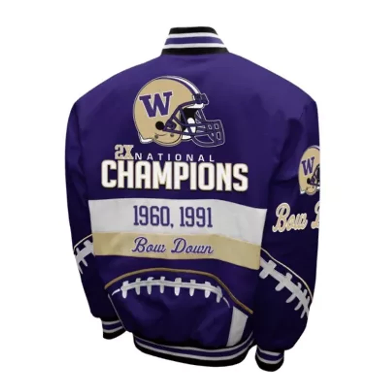 NCAA Franchise Club Washington Huskies Cotton Twill Full-Snap Jacket