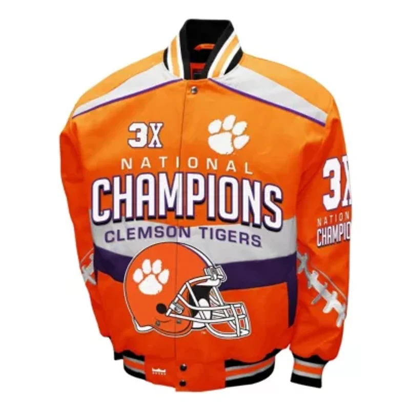 NCAA Franchise Club Clemson Tigers Cotton Twill Full-Snap Jacket
