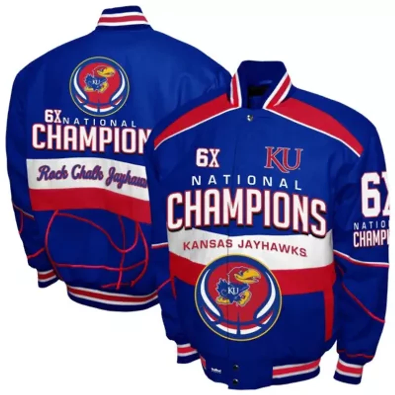 NCAA Franchise Club Kansas Jayhawks Cotton Twill Full-Snap Jacket