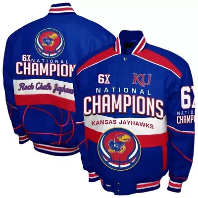 NCAA Franchise Club Kansas Jayhawks Cotton Twill Full-Snap Jacket