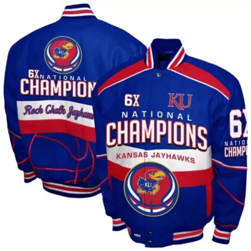 NCAA Franchise Club Kansas Jayhawks Cotton Twill Full-Snap Jacket