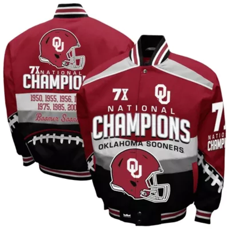 NCAA Franchise Club Oklahoma Sooners Cotton Twill Full-Snap Jacket