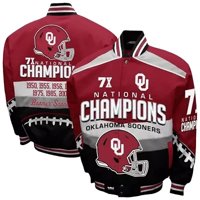 NCAA Franchise Club Oklahoma Sooners Cotton Twill Full-Snap Jacket