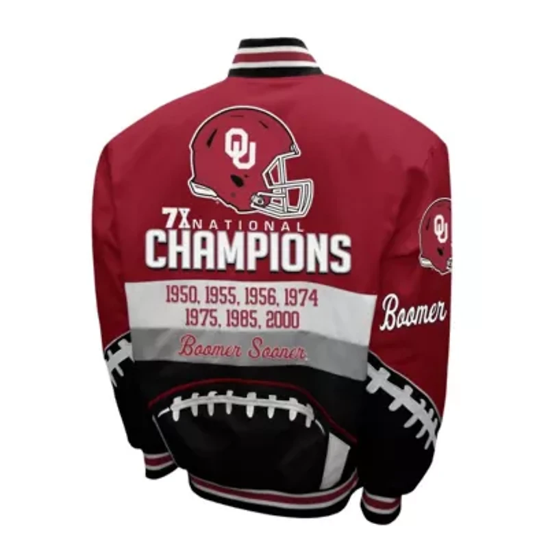 NCAA Franchise Club Oklahoma Sooners Cotton Twill Full-Snap Jacket