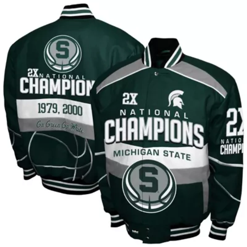 NCAA Franchise Club Michigan State Spartans Cotton Twill Full-Snap Jacket