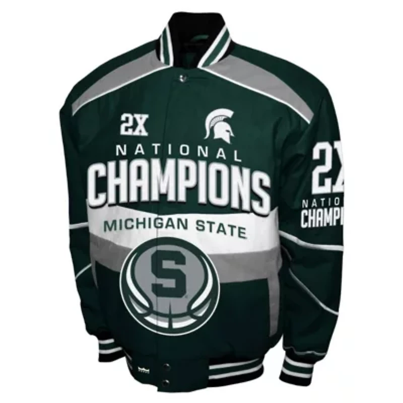 NCAA Franchise Club Michigan State Spartans Cotton Twill Full-Snap Jacket