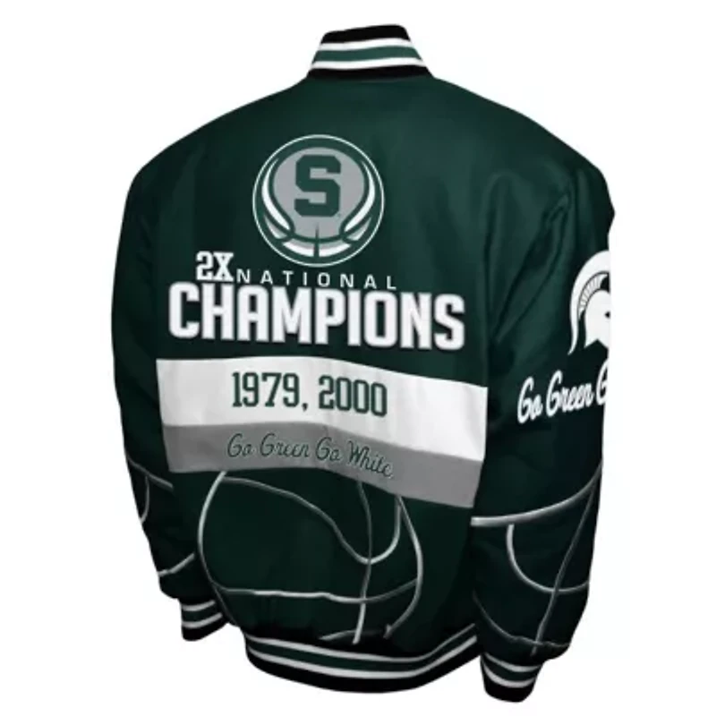 NCAA Franchise Club Michigan State Spartans Cotton Twill Full-Snap Jacket