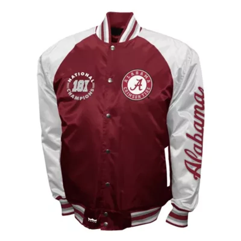 Alabama Crimson Tide NCAA Franchise Club Satin Full-Snap Jacket
