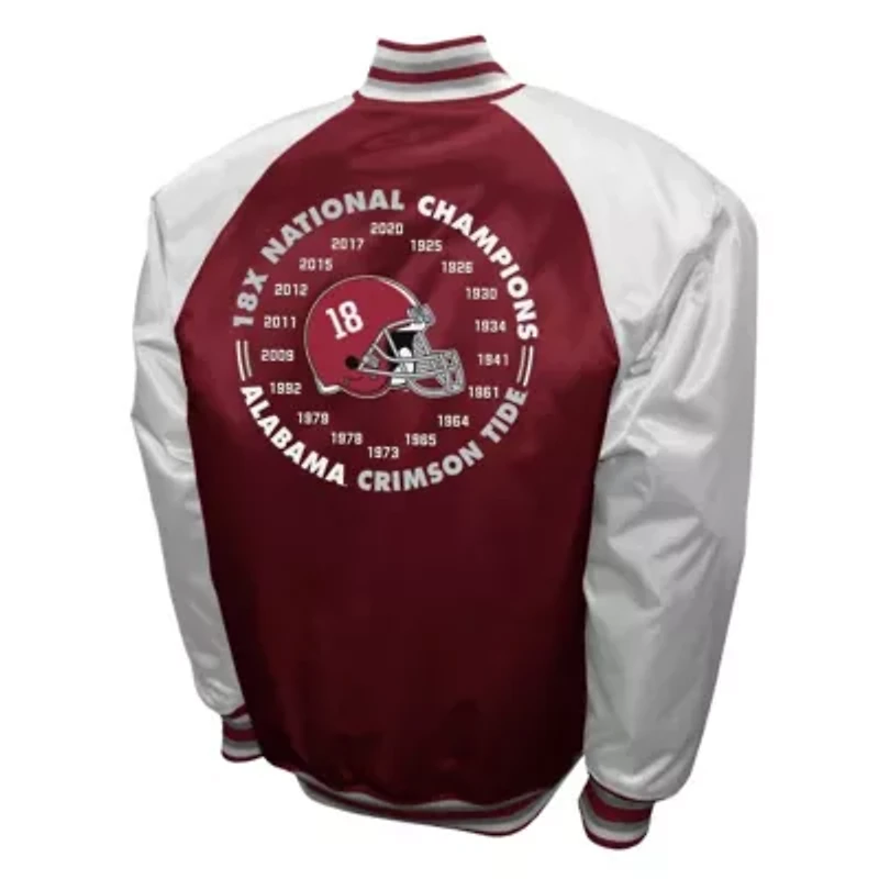 Alabama Crimson Tide NCAA Franchise Club Satin Full-Snap Jacket