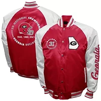NCAA Franchise Club Georgia Bulldogs Satin Full-Snap Jacket