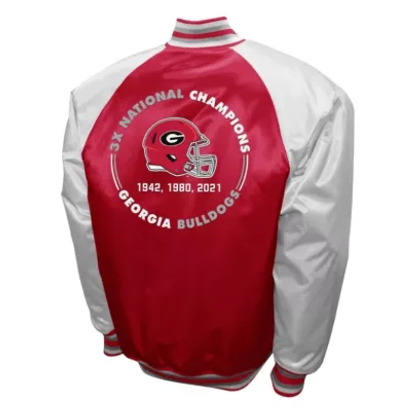 NCAA Franchise Club Georgia Bulldogs Satin Full-Snap Jacket